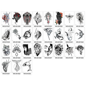 Comprar pegatinas de tatuaje de boceto temporal personalizado negro medio brazo tatuaje flores realista impermeable temporal <span class=keywords><strong>3D</strong></span> <span class=keywords><strong>tatuajes</strong></span> para mujeres - Product Image 3