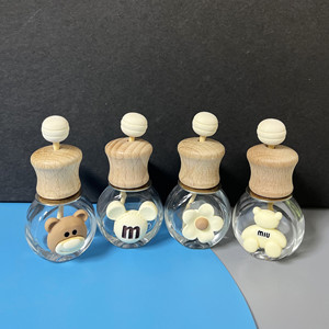 Glass Perfume <strong>Car</strong> <strong>Diffuser</strong> 5ml 8ml 10ml Hot Sale Bottle Glass <strong>Car</strong> Perfume Bottle with Black Wooden Cap Metal <strong>Clip</strong> - Product Image 6