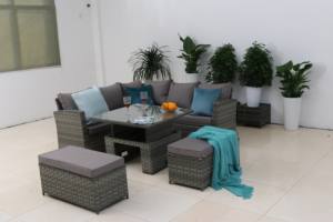 Ensemble <span class=keywords><strong>de</strong></span> canapés en rotin moderne - Mobilier d'extérieur imperméable pour <span class=keywords><strong>jardin</strong></span>, salle à manger et cour - Product Image 4