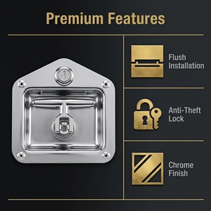 Chrome Plated Flush Mount T-Handle RV <b>Cabinet</b> <b>Lock</b>, Recessed Anti-Theft Door Latch for RV Compartment, Toolbox, Special Vehicle - Product Image 3