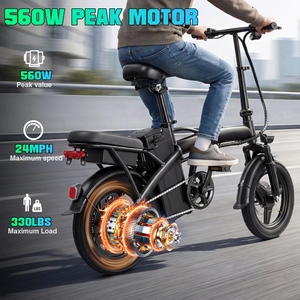 Oferta Especial 2026 Bicicleta Plegable Mini de 14 Pulgadas con Motor Trasero de 48V 560W, Batería de Litio sin Escobillas, Neumáticos Anchos, 3 Velocidades y Frenos de Disco para Ciudad - Product Image 2