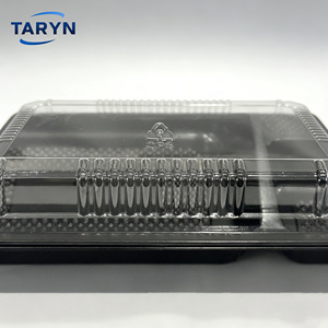 Boîtes à lunch en plastique thermoformé 235x190x50mm 5 compartiments Contenant alimentaire en plastique PS jetable avec couvercle transparent - Product Image 6
