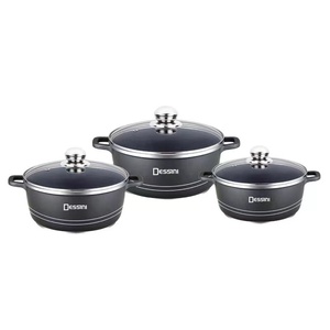 <strong>China</strong> Factory <strong>Casserole</strong> 6 Pcs Big Jumbo Size 32/36/40cm Pot Cooking Food Cook Ware <strong>Aluminium</strong> Granite Non Stick Cookware Set