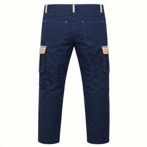 Pantalon cargo pour homme, personnalisable en couleur et taille, taille haute, plusieurs poches, en toile, décontracté, respirant, coupe droite, style printemps, vente en gros - Product Image 4