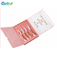 Boîte magnétique personnalisée de style livre avec logo en feuille d'or pour ensemble de pinceaux de maquillage, vente en gros, approvisionnement direct d'usine