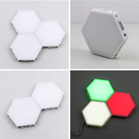 Lampu Dinding dapat dilepas cerdas kustom Quantum Modular sentuh heksagon geometri Splicing Hex sarang lebah Led putih lampu malam