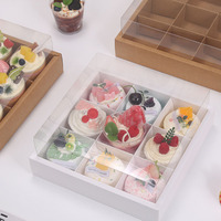 Boîte à pâtisserie pour gâteaux, macarons, desserts, friandises, cadeaux de mariage, avec 2/4/6/9 séparateurs