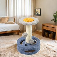 Bingkai panjat kucing lucu tahan lama dengan desain bunga matahari pohon kucing & goresan