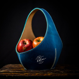 Hand-woven leather vase, flower <b>basket</b>, <b>gift</b> fruit <b>basket</b>, Easter and Christmas candy <b>basket</b>, PU leather shipping basin - Product Image 2