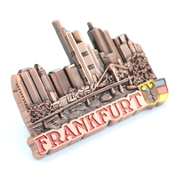 Vente en gros d'aimants de réfrigérateur en métal 3D personnalisés, souvenirs touristiques de la ville de l'Allemagne, cadeaux