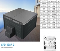 Spa extérieur rectangulaire moderne DMAN modèle 1387-2 avec jets d'air et de remous, 36 jets, garantie de 3 ans