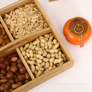 Caja de madera sencilla para dulces, frutos secos, aperitivos y frutas deshidratadas, plato de frutas, caja de almacenamiento, caja de madera para té y caja de regalo. - Product Image 4