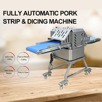 Machine de découpe de viande de porc entièrement automatique à bandes parallèles, machine à trancher la viande commerciale pour viande fraîche, poisson et poitrine de canard