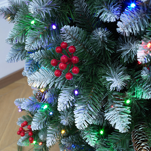 Best-Selling Pointed-Tip White Flocked PVC Pencil Christmas <b>Tree</b> <b>with</b> Berries & Pinecones, for Living Room & Mall Decoration - Product Image 6