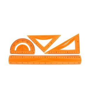 Juego de 4 Piezas de Geometría Transparente de Plástico Flexible con Regla Triangular de 30 cm para una Medición Precisa - Product Image 1