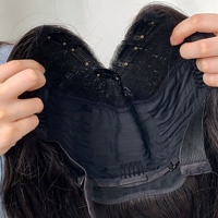 Perruque U-Part en Cheveux Humains Vierges, Lisse, Couleur Naturelle, Demi-Perruque U-Part avec Clips, Perruque en Cheveux Humains Remy pour Femmes Afro-Américaines