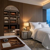 Parure de lit de luxe 100 % coton tissé écologique pour hôtel, 6060s 350tc, durable, 4 pièces : drap-housse, taies d'oreiller, housse de couette, taille King