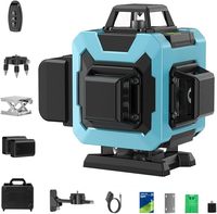 4D 16 Lignes 360 °   Niveau laser vert auto-nivelant avec télécommande et 2 batteries, pour la construction et le carrelage