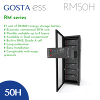 Paket Baterai Lithium Rumah Tangga GOSTA RM50H 100Ah, Rak Server Baterai Tenaga Surya, Tegangan Tinggi 51.2V 5KWH, Baterai Pouch LED