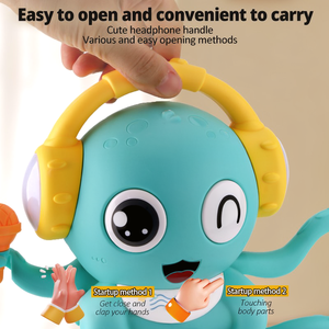 Jouet pieuvre électrique musicale avec fonction de détection, pieuvre <span class=keywords><strong>magique</strong></span> automatique rampante et dansante pour enfants - Product Image 4