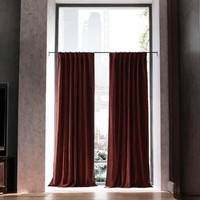 Rideaux à œillets en velours flanelle européen, couleur unie, perforés, isolants, anti-bruit, installation au plafond