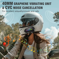 Casque de moto C5S avec accessoires, assistant vocal IA, étanche IP67, 40H de musique, connectivité Bluetooth pour 2 téléphones