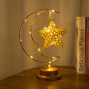 Lampe <span class=keywords><strong>lune</strong></span> LED mignonne et élégante, mini guirlande lumineuse pour chambre à coucher, table de chevet, décoration enfantine, coffret cadeau stylé pour salon - Product Image 4