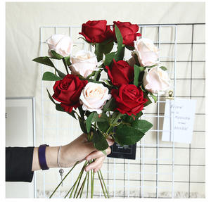 E-2083 toptan hollanda güller yapay velours gül ev iç dekorasyon ipek kadife yapay gül çiçekler - Product Image 5