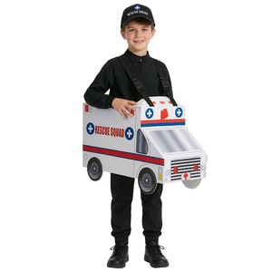Combinaison de carnaval d'Halloween pour enfants : Véhicules de chantier, Voiture de police, <span class=keywords><strong>Ambulance</strong></span>, Camion de pompiers - Tenue de performance pour la maternelle - Product Image 4