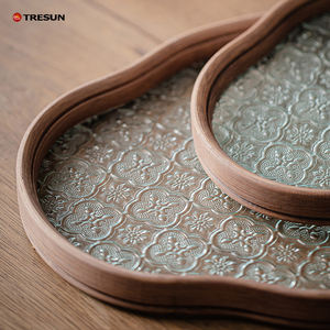 Plateau de service TRESUN vintage de luxe en verre gaufré, durable, à motif personnalisé, pour sushis, amuse-gueules et plats asiatiques – Vente en gros usine - Product Image 4