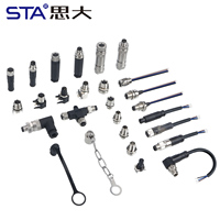 Conector Impermeable M8 SMD de 3, 4 Pines, Código D, 5B, 6, 8 Núcleos, Conector de Brida, Enchufe de Aviación para PCB con Soldadura por Reflujo