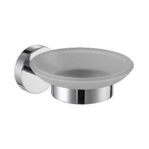 Porte-savon Onia Line en laiton chromé, largeur 11 cm, hauteur 18 cm, longueur 16 cm, accessoire de salle de bain à fixer au mur - Product Image 1