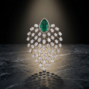Exquisite Gold Pear Shape <b>Emerald</b> Cut Diamond <b>Pendant</b> GIA Certified Elegant Craftsmanship Women's Jewelry - Product Image 2