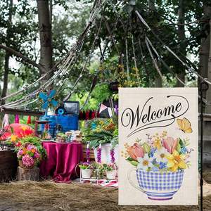 Весенний приветственный весенний приветственный Садовый флаг вертикальный двухсторонний сезонный дворовый флаг наружное украшение красочный флаг - Product Image 3