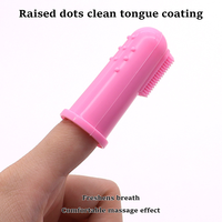 Accessoire de soin buccal pour animaux de compagnie à livraison rapide, brosse à dents en silicone double face à poils doux