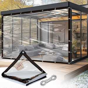 Rideaux de protection transparents en PVC tissé pour terrasse, rideaux d'extérieur en vinyle, bâche lourde - Product Image 2