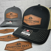 Casquette de camionneur unisexe avec logo personnalisé, patch en cuir gravé au laser, vente en gros pour entreprise de transport