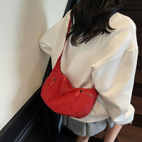 Sac bandoulière unisexe en toile noire à motif géométrique croissant, étanche avec fermeture éclair, sac banane de voyage décontracté et tendance