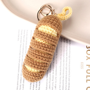 Handmade Crochet French Fries Hamburger Burger Ice Cream Bread Keychain Amigurumi Mini Knitted Food Toy Bag Charm Pendant <b>Doll</b> - Product Image 5