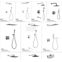 Robinet de douche mural en laiton, mitigeur thermostatique, poignée unique, jet de pluie, ensemble de mitigeur de salle de bain, design moderne