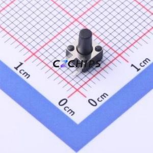 YTS1H0172LBT10 Tactile Switch Through hole Component (THT) Switch Single Pole Single Throw Round Button 2.5N Right Angle Insert - Product Image 1