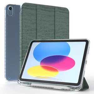 For New iPad 10.9 inch 2022 Trifold PU Silicone Case Shockproof Flip Cover Pencil Holder Magnetic Case For New iPad 10th Gen