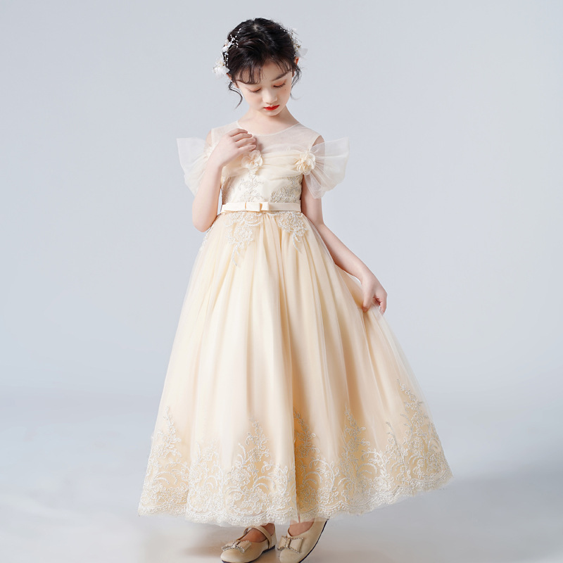 Girls' Graduation Gown Birthday Party Jacquard Embroidered Long Dress Girls' Graduation Gown Birthday Party Jacquard Embroidered Long Dress