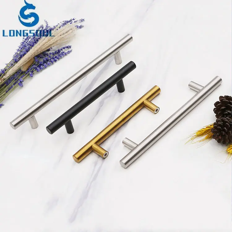 China Wholesale Best Seller Competitive Price Hollow Stainless Steel T-Bar Fitting Kitchen Cabinet Door Handle