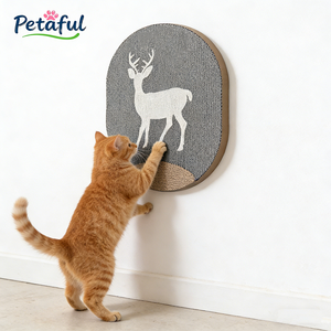 Op maat gemaakte duurzame moderne wandgemonteerde kattenkrabpaal met verticaal design, kartonnen verpakking, op maat gemaakte fotoprint, omkeerbare krabplank - Product Image 1