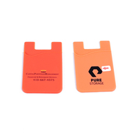 Dompet Silikon Universal Perekat Murah Pemegang Kartu Karet Kustom Stiker Dompet Saku Ponsel Casing Uang Ponsel