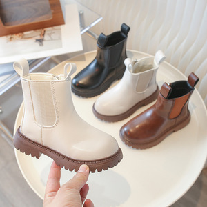 Bottes d'hiver pour enfants, bottines à talons épais de style britannique, bottes en cuir souple pour bébé, chaussures pour garçons et filles, Chaussures Pour Enfants - Product Image 4