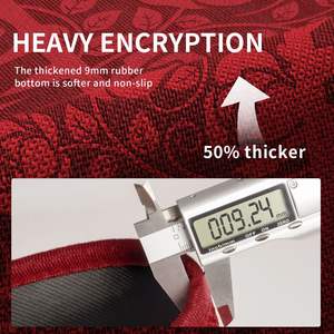 Alfombra de Bienvenida con Diseño Floral Rojo, Antideslizante, Rectangular, para Entrada del Hogar - Product Image 2