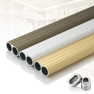 Aluminum Alloy <b>Wardrobe</b> Hanging Rod 6m Detachable Double Damper Track Wall Mount Silver Bronze Gold <b>Wardrobe</b> <b>Hardware</b> - Product Image 1