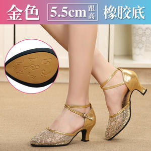 Zapatos de baile de salón con diamantes de imitación, zapatos de baile latino para mujer, salsa, <span class=keywords><strong>bachata</strong></span>, suela de gamuza - Product Image 6